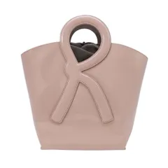 美品 Roberta di Camerino ロベルタディカメリーノ ロゴハンドル エナメル ハンドバッグ 巾着 鞄 カバン ピンクベージュ レディース 古着 中古 USED