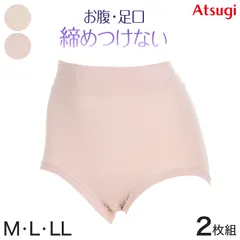 アツギ ショーツ 綿 レディース 締め付けない 深履き 2枚組 M～LL (BEAUTYLINE パンツ 深履き ゆったり シンプル)