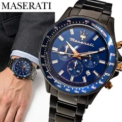 マセラティ MASERATI メンズ 腕時計 SFIDA シルバー クロノグラフ タキメーター メタルベルト ガンメタ ブルー ブラック R8873640001 マセラッティ ギフトのサムネイル