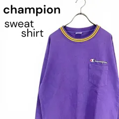 t2438 海外古着　チャンピオン長袖Tシャツ　胸ポケットロゴ　バイカラー