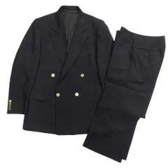 BURBERRYS バーバリーズ 90's 金ボタン ダブル スーツ テーラード ジャケット パンツ ウール モヘヤ ヴィンテージ ネイビー メンズ 古着 中古 USED