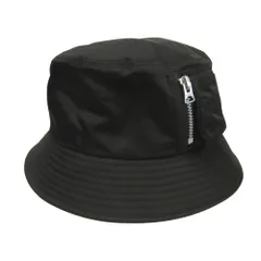 未使用 sacai サカイ シングルブリム ポケット ハット Single Brim Pocket Hat バケット 帽子 ナイロン ロゴ 刺繍 1 黒 ブラック メンズ 古着 中古 USEDのサムネイル
