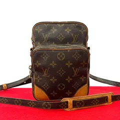 極 美品 LOUIS VUITTON ルイヴィトン ヴィンテージ アマゾン モノグラム レザー ミニ ショルダーバッグ ポシェット ブラウン 85264