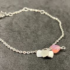 極美品Christian Dior バタフライ ハートロゴ ライン ブレスレット