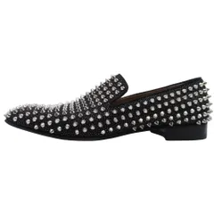 美品 Christian Louboutin クリスチャンルブタン Dandelion Spike スパイクスタッズ スリッポン シューズ 靴 40.5/26.5 黒 ブラック メンズ 古着 中古 USED