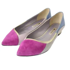 ダイアナ DIANA ポインテッドトゥ フラットパンプス スエード 23 1/2 ピンク