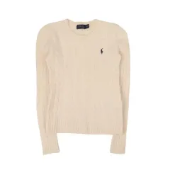 ポロ ラルフローレン ウィメンズ クリーム ウール カシミア ケーブル ニット