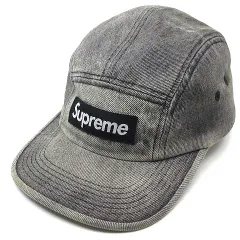 シュプリーム SUPREME Washed Chino Twill Camp Cap Denim デニム キャンプ キャップ ボックスロゴ 黒 ブラック 2025FW 美品 ☆AA★