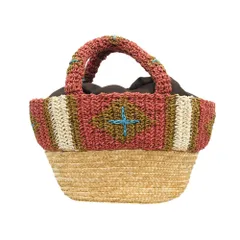 美品 UNGRID アングリッド かご編み ハンド トート バッグ 鞄 裏地付 ベージュ系 レディース 古着 中古 USED