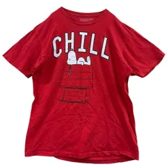 スヌーピー　レディースTシャツ　赤　L　キャラクター物　夏　古着　【3235】