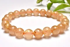 【１点物】金運向上！ ゴールドタイチンルチルクォーツ　8mm　ブレスレット パワーストーン 天然石 _MC8230