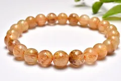 【１点物】金運向上！ ゴールドタイチンルチルクォーツ　7.5mm　ブレスレット パワーストーン 天然石 _MC8228