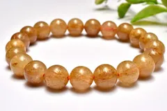 【１点物】金運向上！ ゴールドタイチンルチルクォーツ　9mm　ブレスレット パワーストーン 天然石 _MC8234
