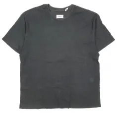 良品 ESSENTIALS エッセンシャルズ バックロゴ プリント 半袖 Tシャツ カットソー クルーネック トップス 黒 ブラック XL メンズ 古着 中古 USED