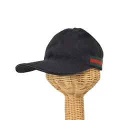 グッチ GUCCI GGキャンバス シェリーライン ベースボールキャップ M 黒 ブラック 601564 ☆AA★