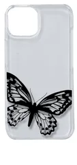 【新品未使用】iPhone14 アイフォン14 クリア ハードケース 蝶 シルエット シンプル ワンポイント スマホケース スマホ 携帯ケース クリアケース
