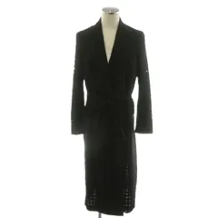 コムデギャルソンオムプリュス COMME des GARCONS HOMME PLUS AD2019 ゴス期 チェスターコート ロング丈 パンチング メッシュ 格子 ウール S 黒 ブラック PD-J044 /AN24