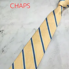 チャップス CHAPS　ネクタイ　黄色　ストライプ柄　絹【n2108】