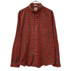 80s 台湾製 Lee 長袖 チェックシャツ XL レッド リー ボタンダウン 胸ポケット チェック柄 カジュアル 80年代 アメカジ 春物 a804-5755のサムネイル