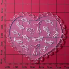 No.556 【選べる4種】シリコンモールド 1点 ハート型 金魚 リボン 花 デコパーツ レジン