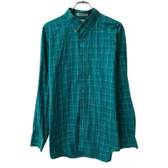 L.L.Bean 長袖 チェックシャツ L グリーン マルチカラー エルエルビーン ボタンダウン チェック柄 胸ポケット 長袖シャツ 春物 a804-5776のサムネイル