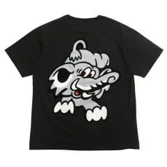 美品 KENZO by Verdy ケンゾー × ヴェルディ オーバーサイズ Tシャツ カットソー フロッキー プリント ゾウ アニマル S 黒 ブラック メンズ 古着 中古 USED