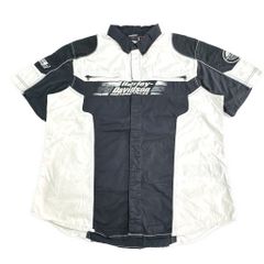HARLEY DAVIDSON ハーレーダビッドソン 半袖シャツ モーターサイクル ブラック(メンズ XL)中古 古着 X9362