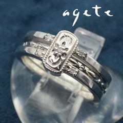 未使用に近い agete アガット シルバー 透かし リング 13号（完売品