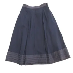 SONIA SONIA RYKIEL ソニア ソニアリキエル プリーツ フレア スカート ロング ウール 38 ネイビー レディース 古着 中古 USEDのサムネイル