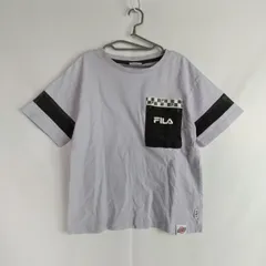 M1-02973 【KIDS】 FILA (フィラ) キッズTシャツ (130) / ライトパープル 全体的に毛羽立ち有 左ポケット上部スレ有 襟色落ち有 K-夏