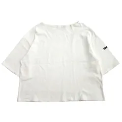 良品 SAINT JAMES セントジェームス 半袖 バスクシャツ Tシャツ カットソー ボートネック ショート丈 サイズS/M 白 レディース 古着 中古 USED