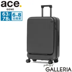 【正規品10年保証】 エースジーン スーツケース フロントオープン ブランド ace.GENE 軽量 軽い 拡張 キャスター ストッパー トラベル 旅行 出張 TSロック シンプル 63L 78L 6泊 7泊 8泊 トルク 09092 シャドーアッシュのサムネイル