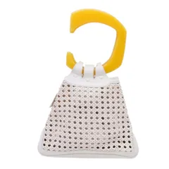 新品同様 CORTO MOLTEDO コルトモルテド  C EVENING BAG メッシュ ハンドバッグ カバン 鞄 アイボリー イエロー レディース 古着 中古 USEDのサムネイル