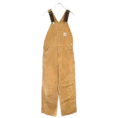 00年代 Carhartt カーハート ダック ダブルニー ビブオーバーオール ブラウン(メンズ W32 L32)中古 古着 X9365