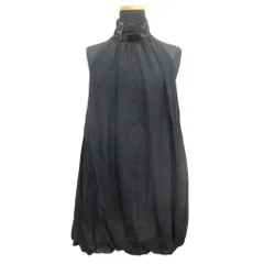 良品 green グリーン ホルターネック フレア シルク ブラウス カットソー ノースリーブ ダブルベルト 黒 ブラック レディース 古着 中古 USED