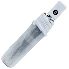 【31】【1,000円ポッキリ 送料無料・在庫一掃・現品限り】視界良好で持ち歩きやすい 軽量クリア折りたたみ傘 自動開閉機能付き ホワイト
