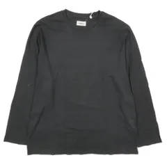 美品 ESSENTIALS エッセンシャルズ バックロゴ プリント 長袖 ロングTシャツ クルーネック トップス 黒 ブラック L メンズ 古着 中古 USED