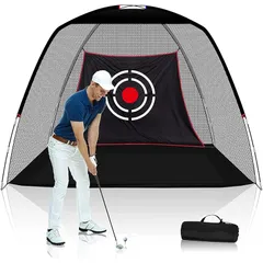 Doubleriver ゴルフネット 練習用 室内 屋外 兼用 大型 3x1.8x2.1m 折りたたみ 簡単設置 耐久性 高い テトロン製 防球ネット 0