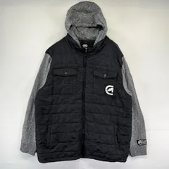 古着 エコーアンリミテッド Ecko Unlimited ジャケット フルジップ フーディ 大きいサイズ スウェット XL  ブラック系 ツートン メンズ