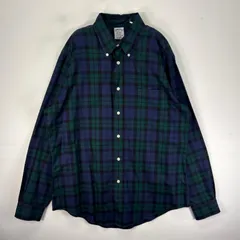 古着 ブルックスブラザーズ Brooks Brothers 長袖シャツ ボタンダウン 胸ポケット L  ネイビー系 チェック メンズ