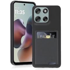 [신품] [Agaiy] MOTO G66J / G66Y 5G 대응 케이스 후면 카드 수납 내충격 얇은 경량 (블랙) 모토로라 모토 G66J TPU 스마트 폰 케이스 전면 보호 초 내마 매트 질감 스트랩 홀 부착 휴대 편리 0
