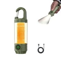 LEDランタン キャンプランタン Type-C充電式 2000mAh大容量 多機能 懐中電灯 ランタン 防災 6つ点灯モード 懐中電灯 超高輝度 簡単操作 小型 IPX6防水 吊り下げ式＆据え置き式両用 アウトドア キャンプ 登山 夜釣り 停電 充電可能  1