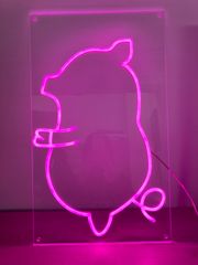 送料無料！】クロミ ネオンライト ミラー LED 壁掛け鏡 USB給電 新品