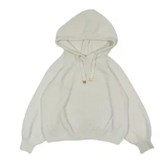美品 Feroux フェルゥ オンワード樫山 長袖 モールニット パーカー プルオーバー セーター トップス フーディ 2 白 レディース 古着 中古 USEDのサムネイル