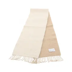 ロエベ LOEWE マフラー アナグラム ベージュ ウール マフラー レディース Used A