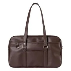 [ZKIVORJ] スクールバッグ 合皮 女子 高校生 スクバ 黒 茶色 修学旅行 持ち手長い A4 大容量 軽量 背負える (茶色(改良))