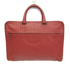 ボッテガ・ヴェネタ(Bottega Veneta) イントレチャート ビジネスバッグ メンズ レザー ブリーフケース,ハンドバッグ レッドブラウン