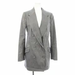 ルシェルブルー LE CIEL BLEU ジャケット 上着 麻 リネン 40 グレー ダブルブレスト テーラードカラー 長袖 /JP