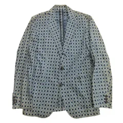 SOPHNET. ソフネット オックスフォード 3B ジャケット テーラード ジャケット ブレザー 総柄 S 青 ブルー ネイビー メンズ 古着 中古 USED