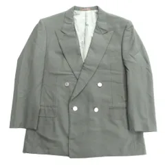 GIVENCHY ジバンシィ 90's テーラード ジャケット ダブル ブレザー ピークドラペル 背抜き ビジネス オールド ヴィンテージ 緑 メンズ 古着 中古 USED